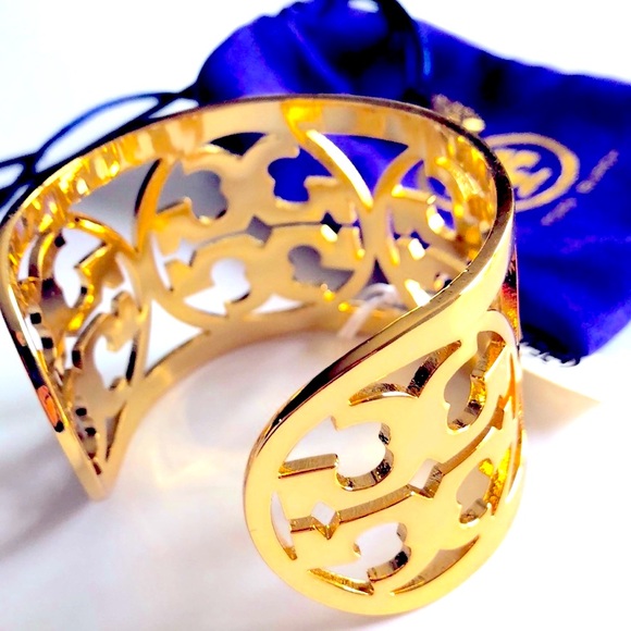 TORI BURCH LARGE , DOUBLE TT CUT OUT LOGO,CUFF BRACELET. - Picture 2 of 8